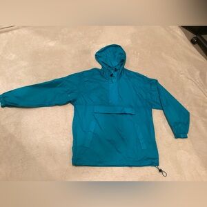 Men's Teal Hooded Windbreaker